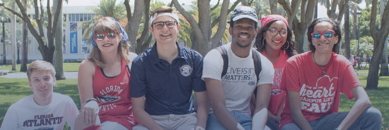 Group of FAU students smiling at the camera
